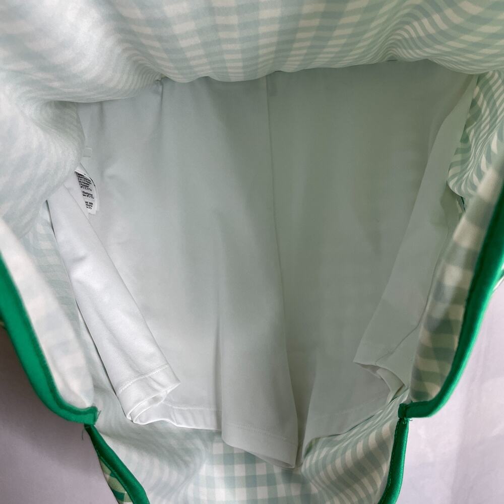 Women's Large J.Crew Green Gingham Plaid Active Skort Polyester Pull-On - Picture 5 of 6